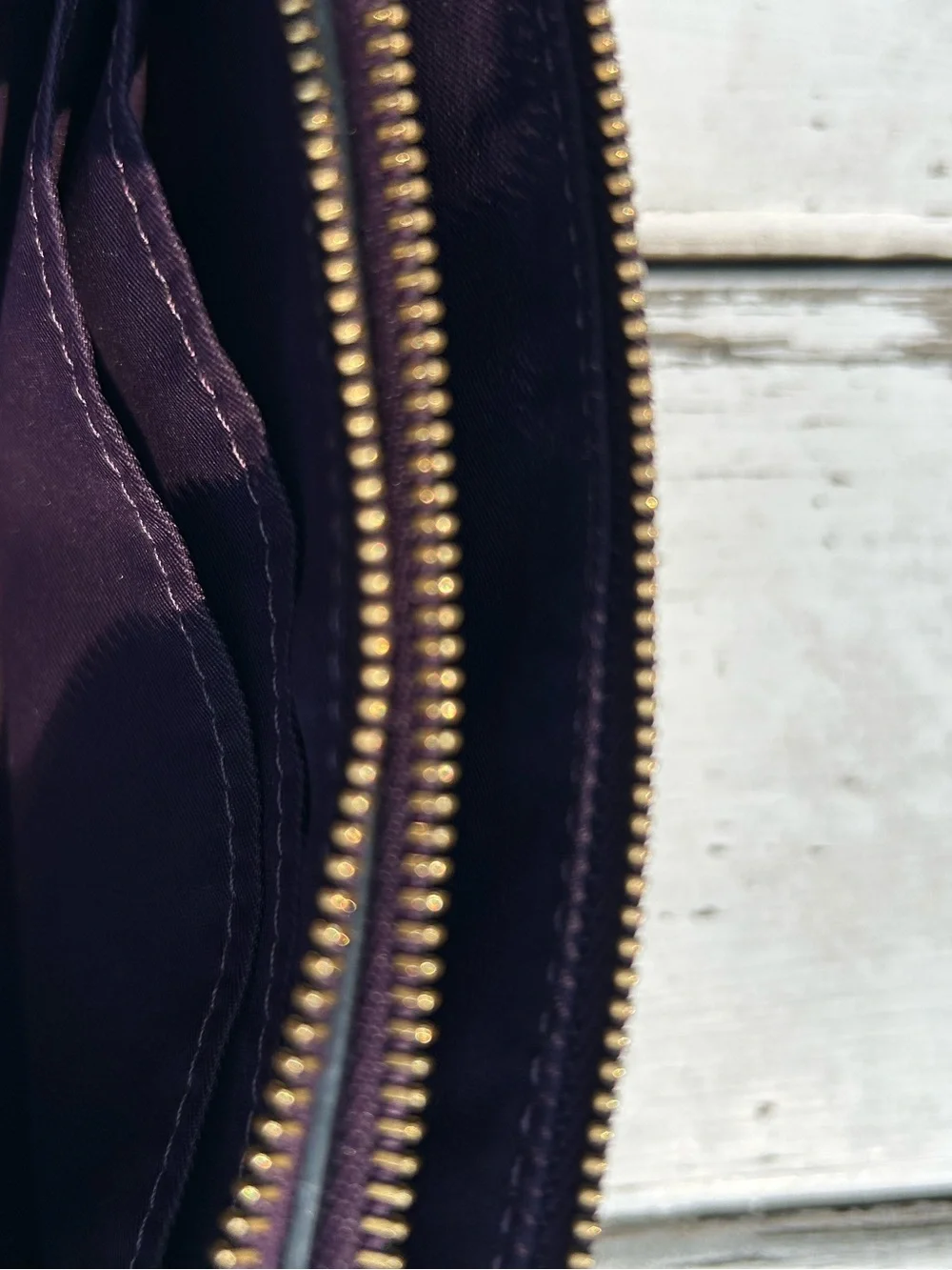 Coach Deep Purple Pebbled Leather Wristlet